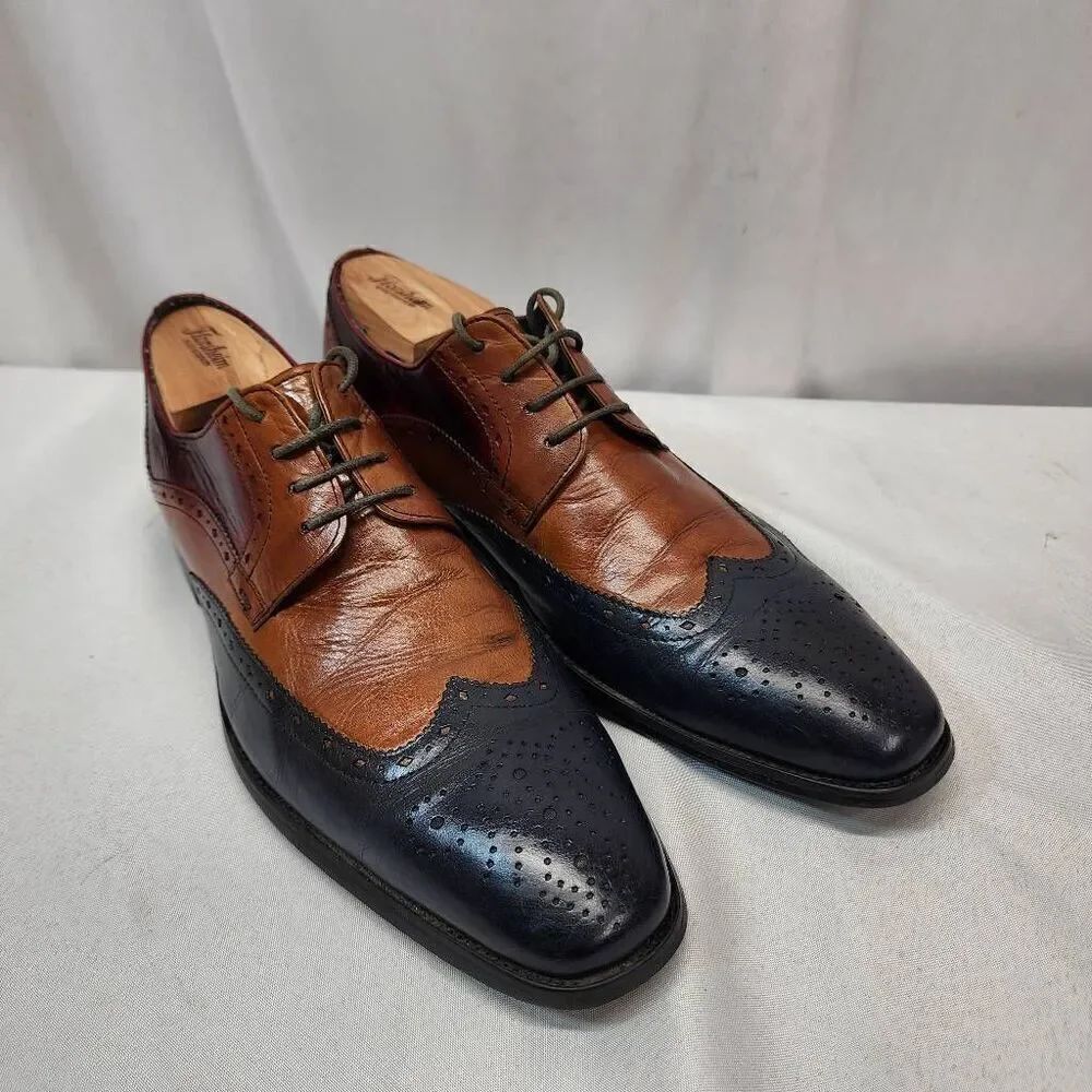 Steve Madden Men's 9 Multi Color Oxford Dress Shoes Lace-Up Leather Workwear